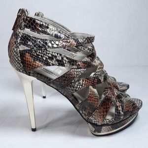 Jennifer Lopez Womens Stilettos 7.5M Snake Print